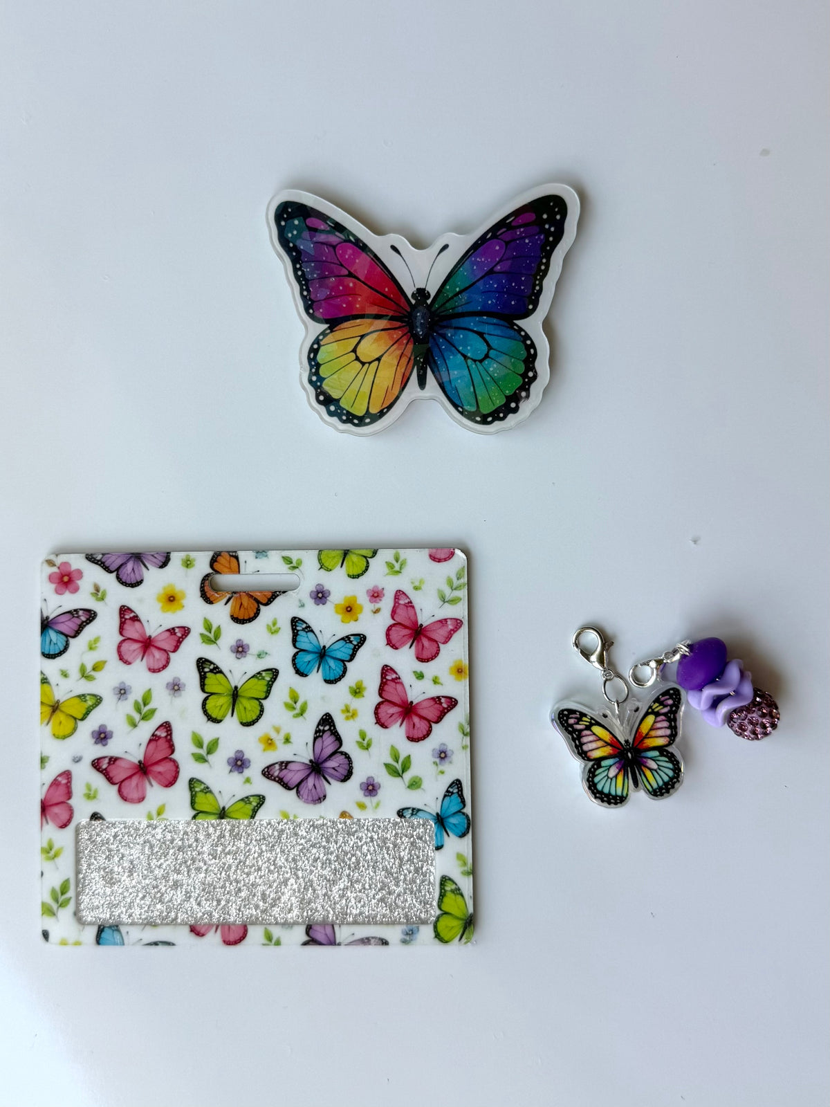 Colorful Butterfly Interchangeable Badge Reel Buddy
