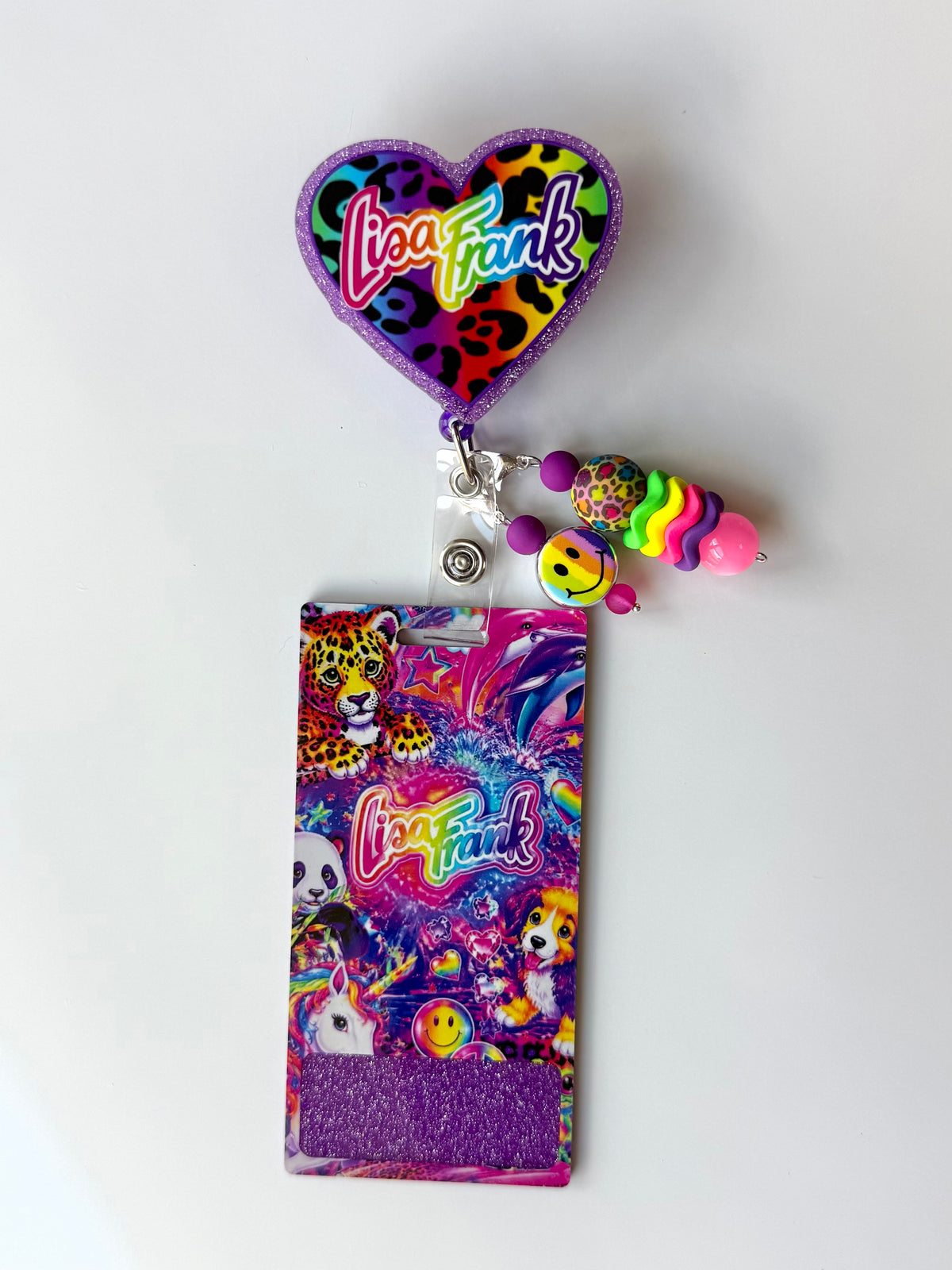 90s Rainbow Heart Interchangeable Badge Reel Buddy