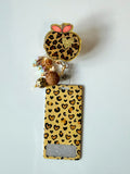 Leopard Apple Interchangeable Badge Reel Buddy