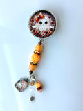 Cute Ghost Halloween Beaded Interchangeable Badge Reel