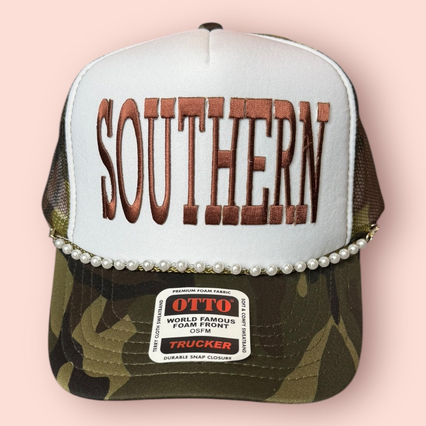White & Camo Southern Hat