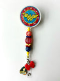 Wonder Woman Beaded Interchangeable Badge Reel