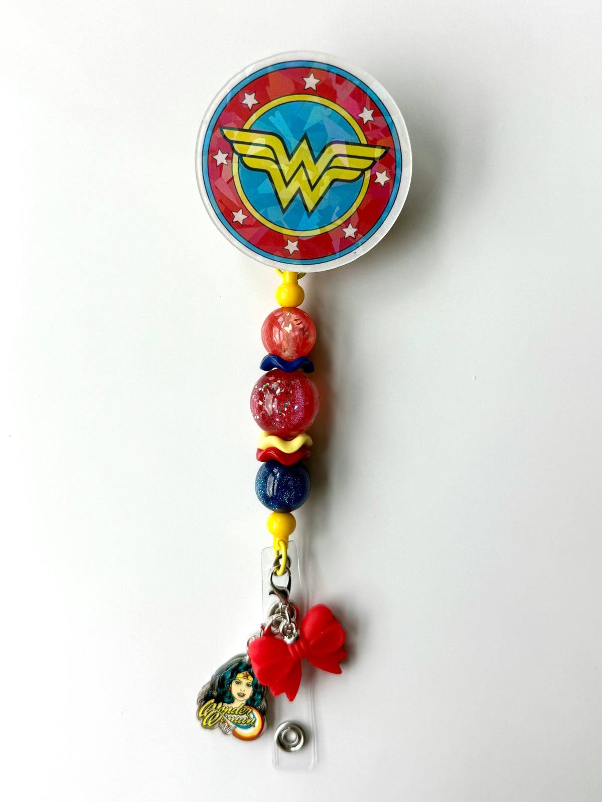 Wonder Woman Beaded Interchangeable Badge Reel
