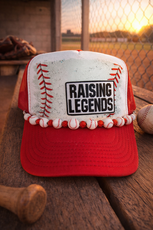 Red & White Raising Legends Baseball Cap