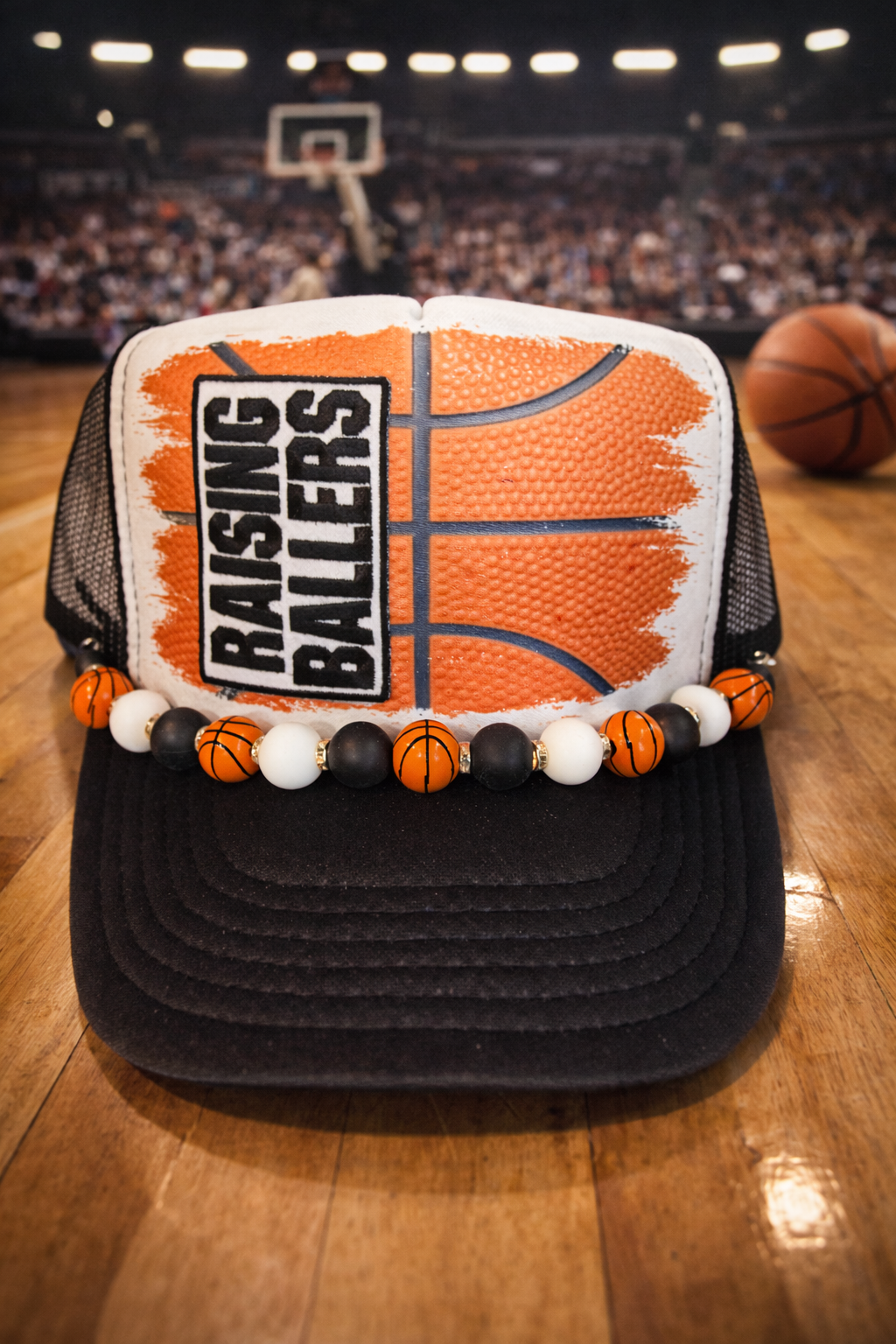 Black & White Rising Ballers Basketball Cap