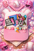 Pink & White Mind Your Dugout Baseball Cap