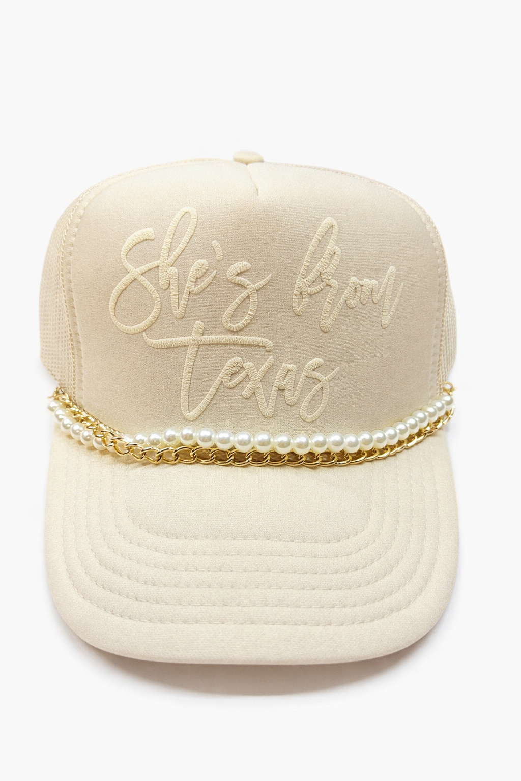 Tan & Cream Puff Print She's from Texas