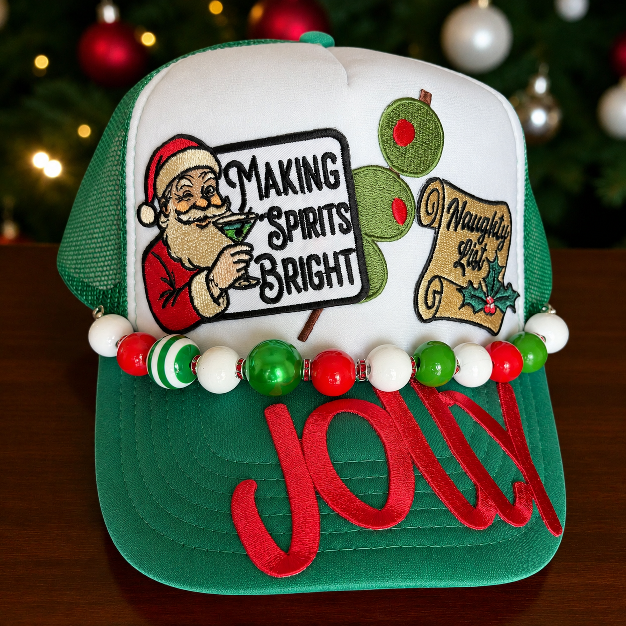 Making Spirits Bright Christmas Cap