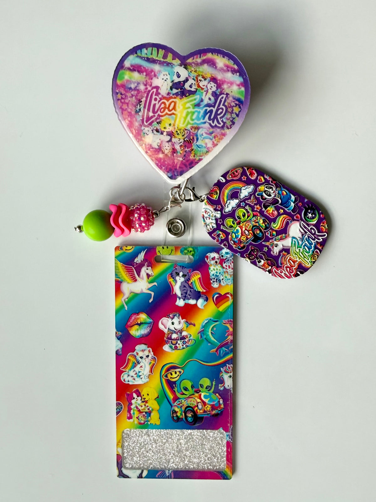 90s Rainbow Interchangeable Badge Reel Buddy