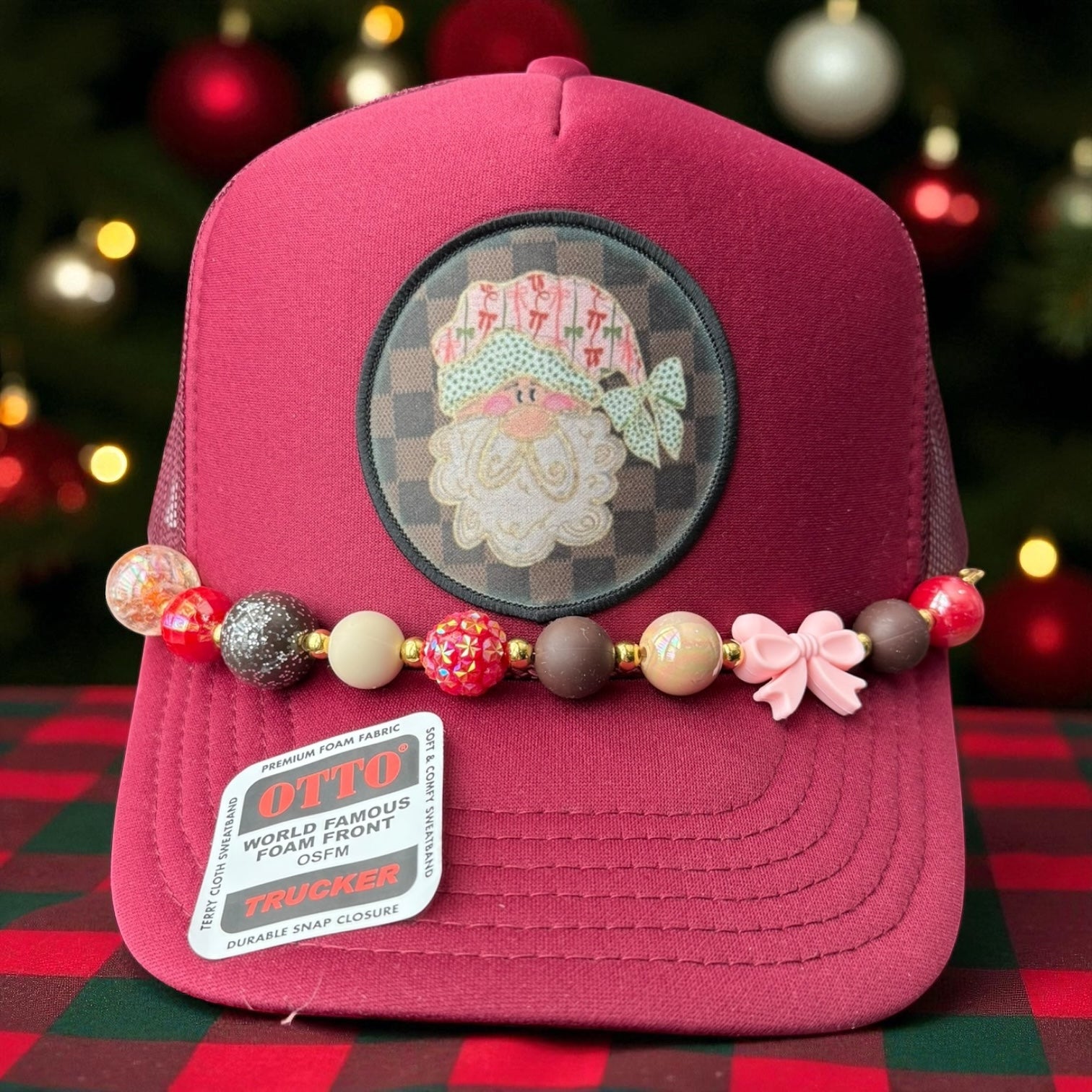 Santa Patch Cap (Burgundy)