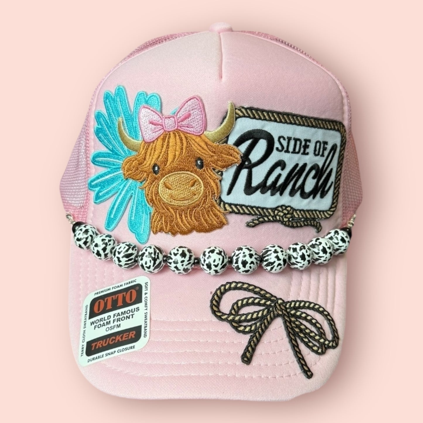 Pink Highland Cow Trucker Hat