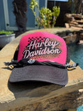 Harley Davidson Black and Pink Cap