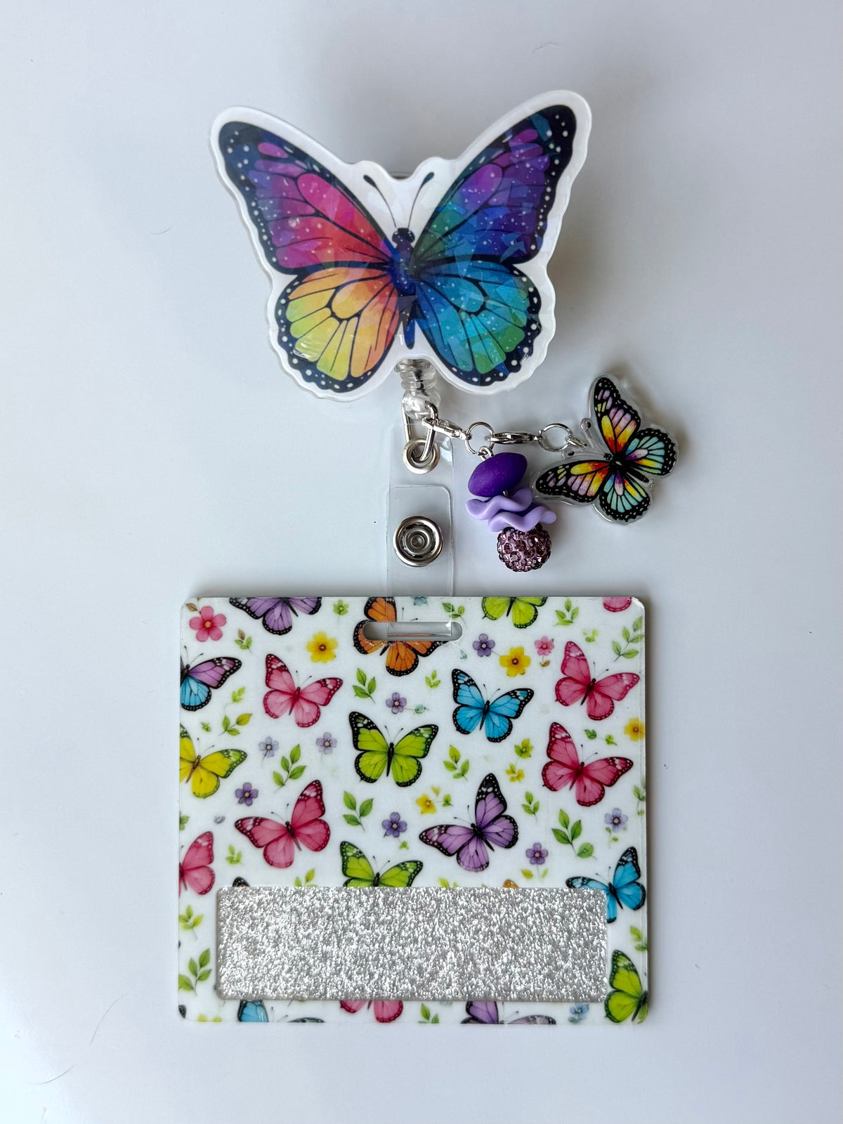 Colorful Butterfly Interchangeable Badge Reel Buddy
