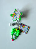 90s Rainbow Angel Kitten Charm Interchangeable Badge Reel