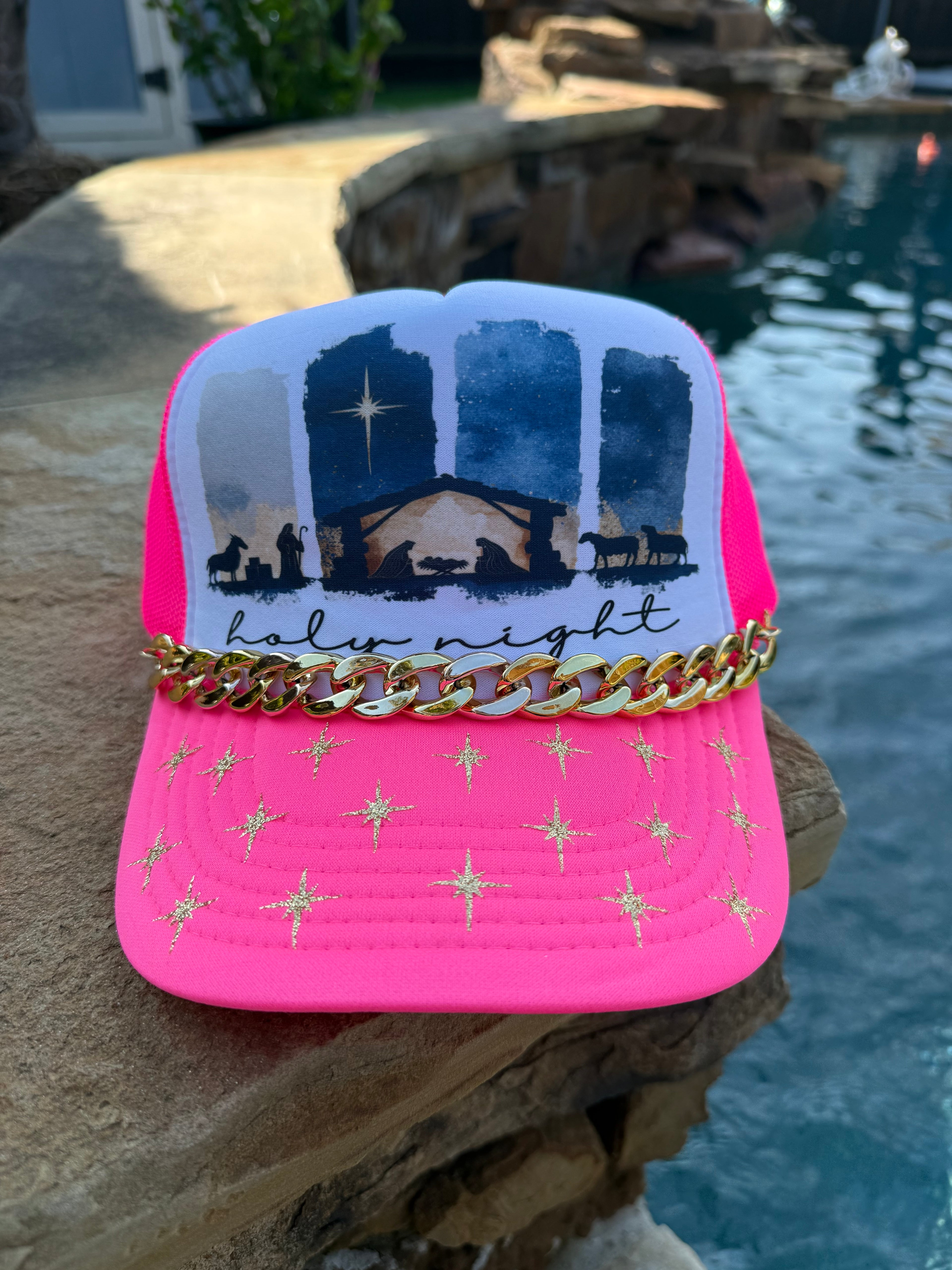 Holy Night Christmas Cap (neon pink)