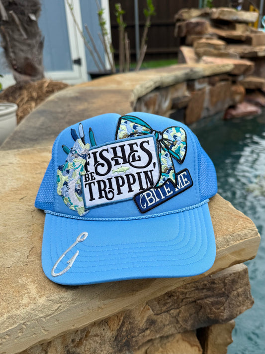 Fishes Be Trippin' (light blue) Cap