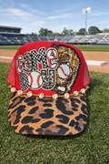 Red & Cheetah Game Day Baseball Cap