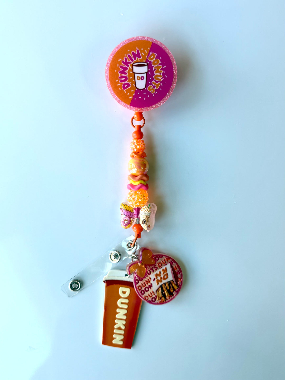 Dunk Donut Beaded Interchangeable Badge Reel