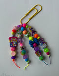 Neon Cat Beaded Bookmark
