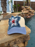 Denim Star USA Theme Cap with Blue Striped Lid