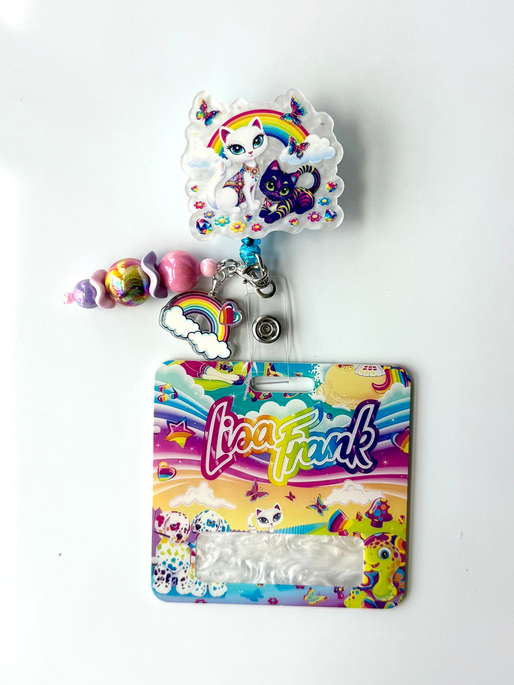 90s Rainbow Cats Interchangeable Badge Reel Buddy