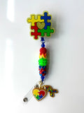 Autism Beaded Interchangeable Badge Reel