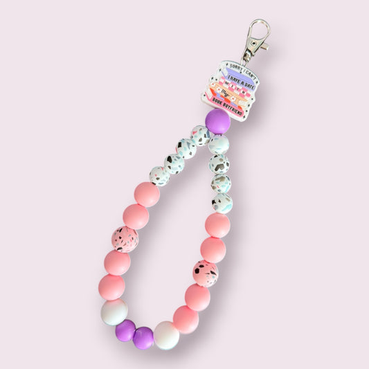 Book Boyfriend Teardrop Wristlet Keychain