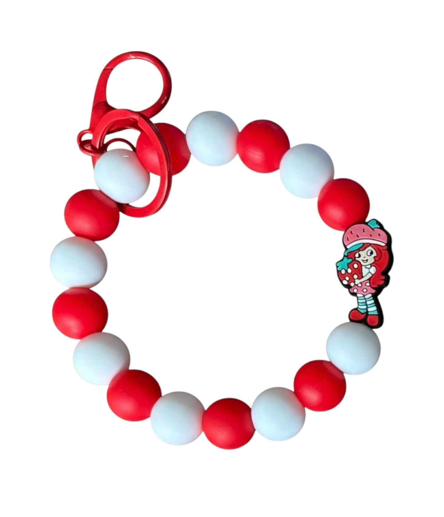 Strawberry Shortcake Inspired Wristlet Keychain