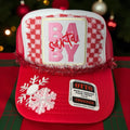 Santa Baby Christmas Cap (Pink & Red)