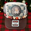 Believe Santa Checkered Christmas Cap