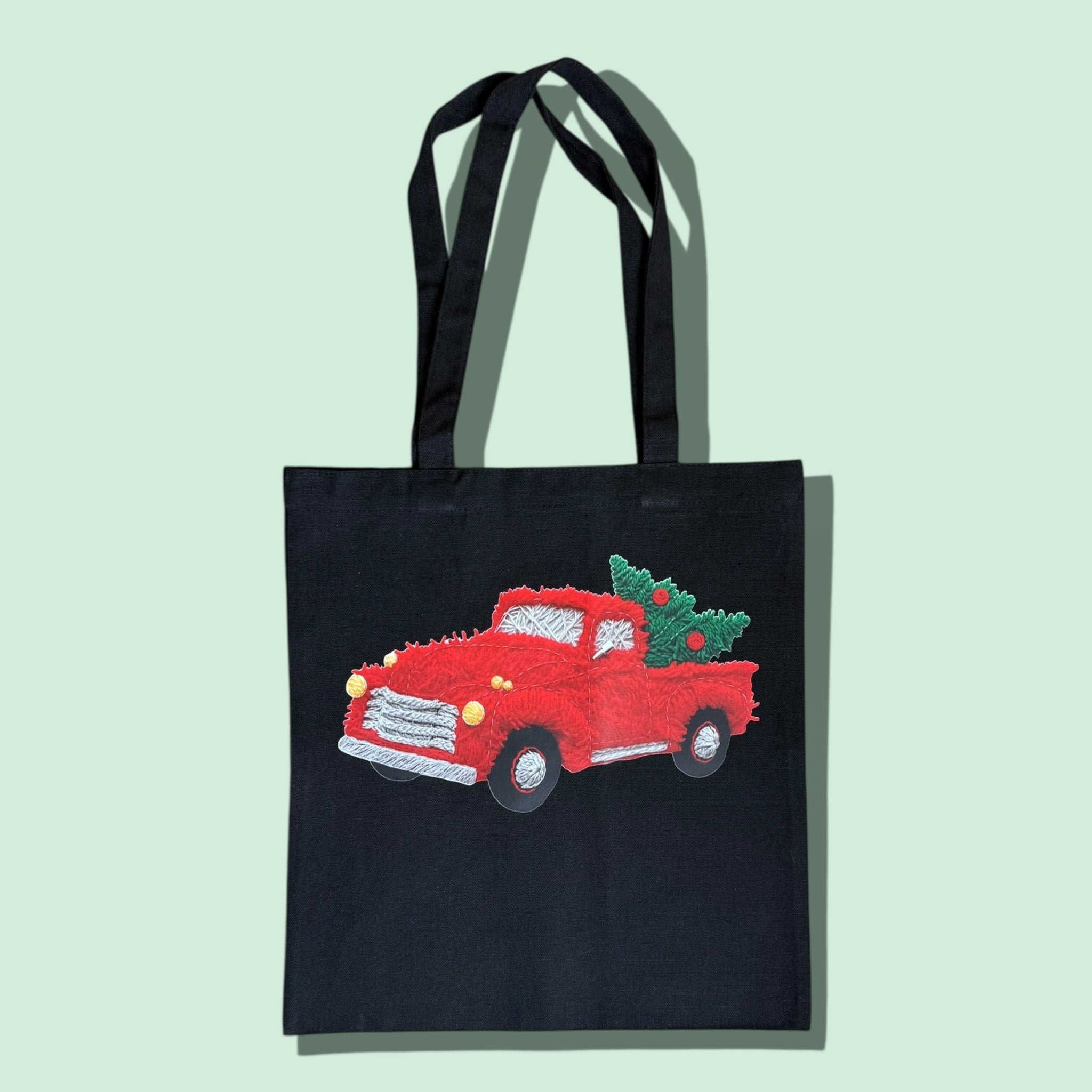 Red Christmas Truck Tote