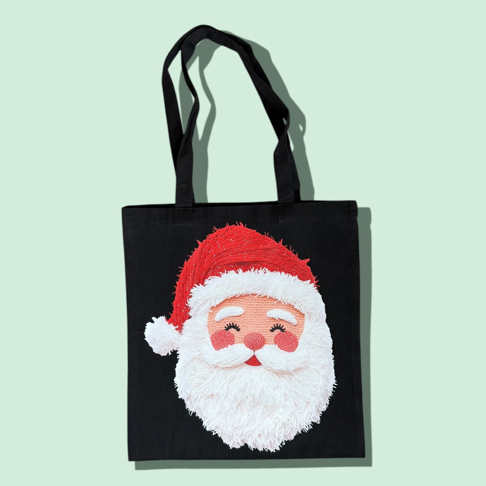 Crocheted Picture Santa Tote