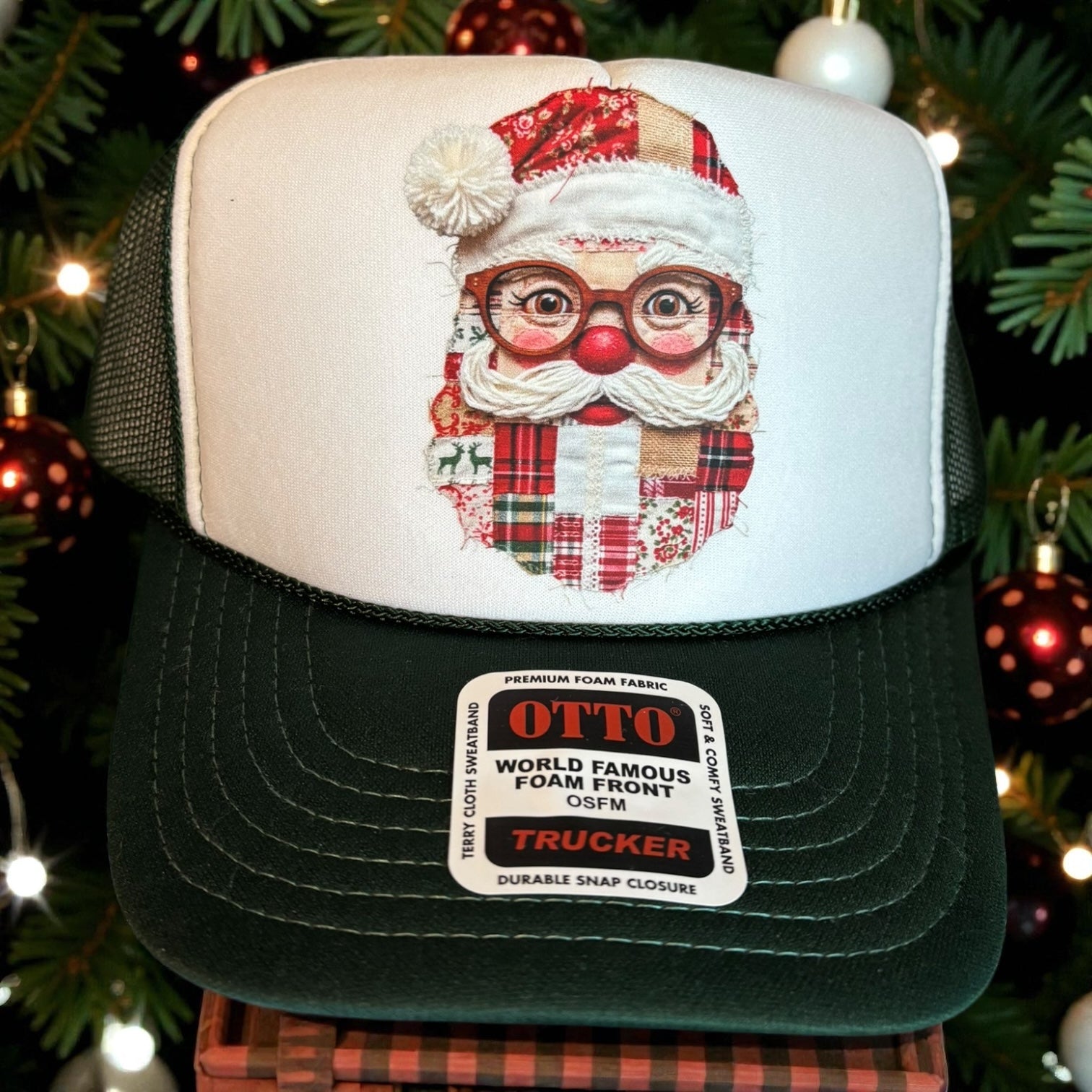 Plaid Santa Christmas Cap