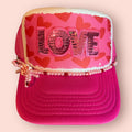 Pink Sequin Love Cap