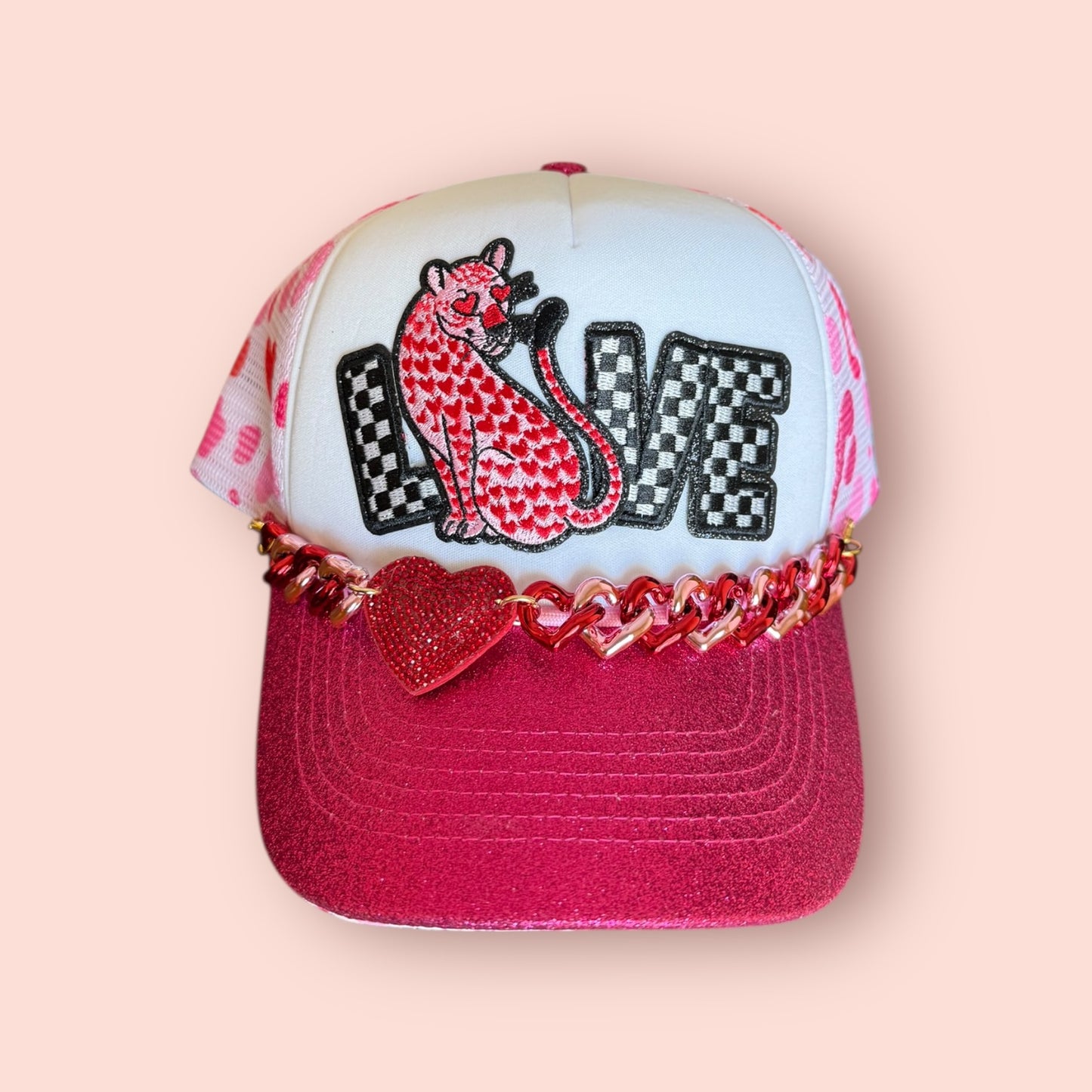Pink & Sparkly Preppy Love Cap