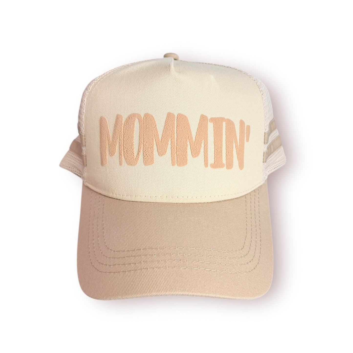 Mommin' Retro Stripe Mesh Trucker Caps