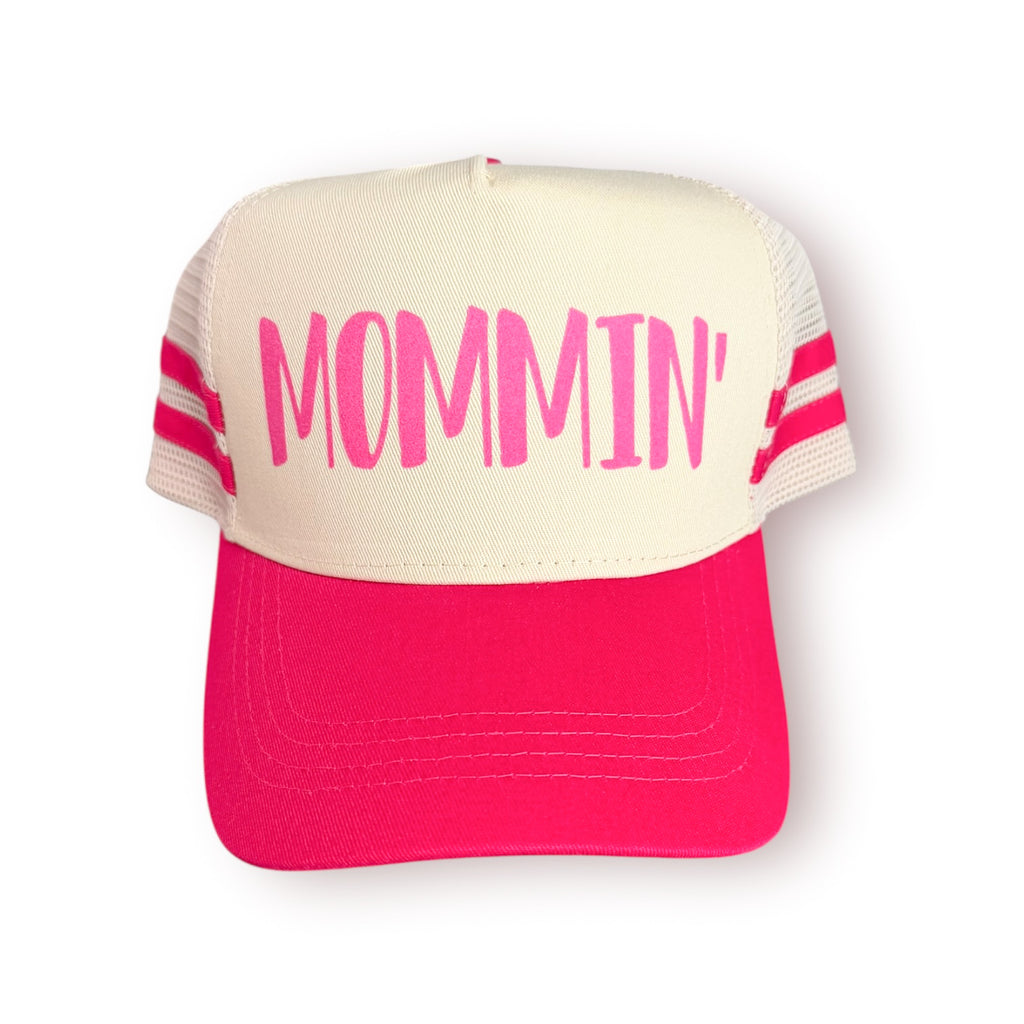 Mommin' Retro Stripe Mesh Trucker Caps