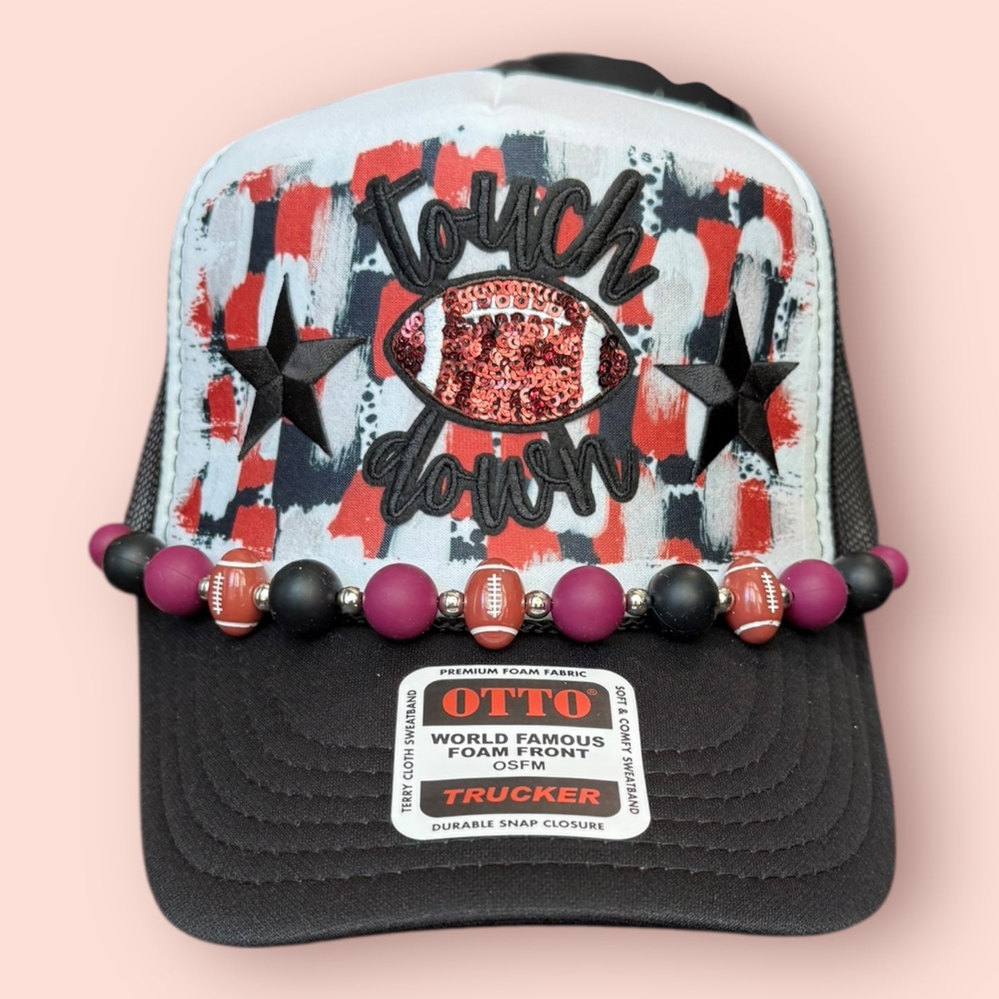 Maroon, Black & White Touch Down Cap