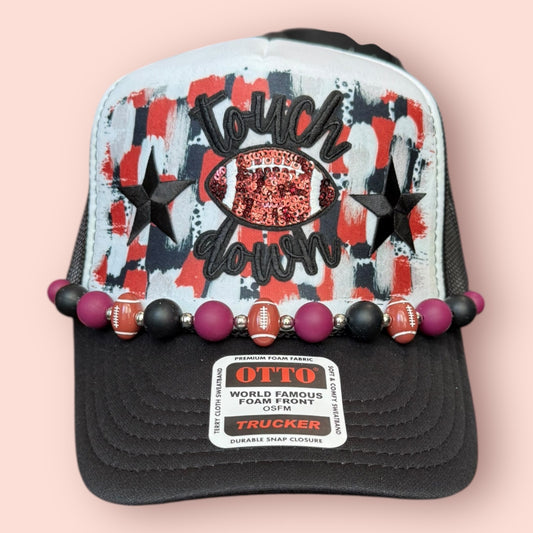 Maroon, Black & White Touch Down Cap