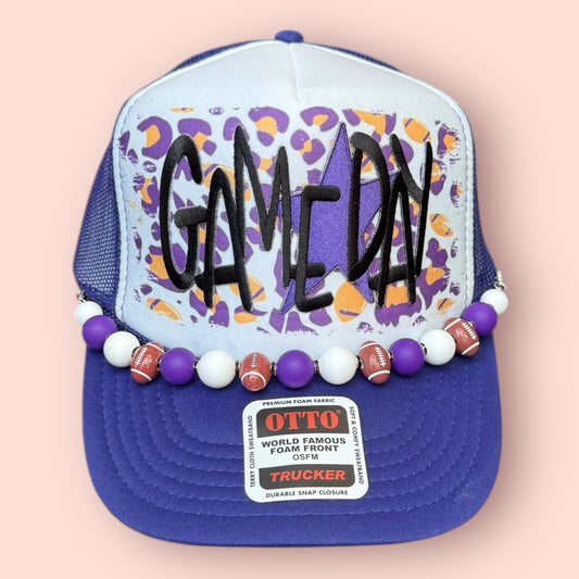 Purple, Gold & White Game Day Cap
