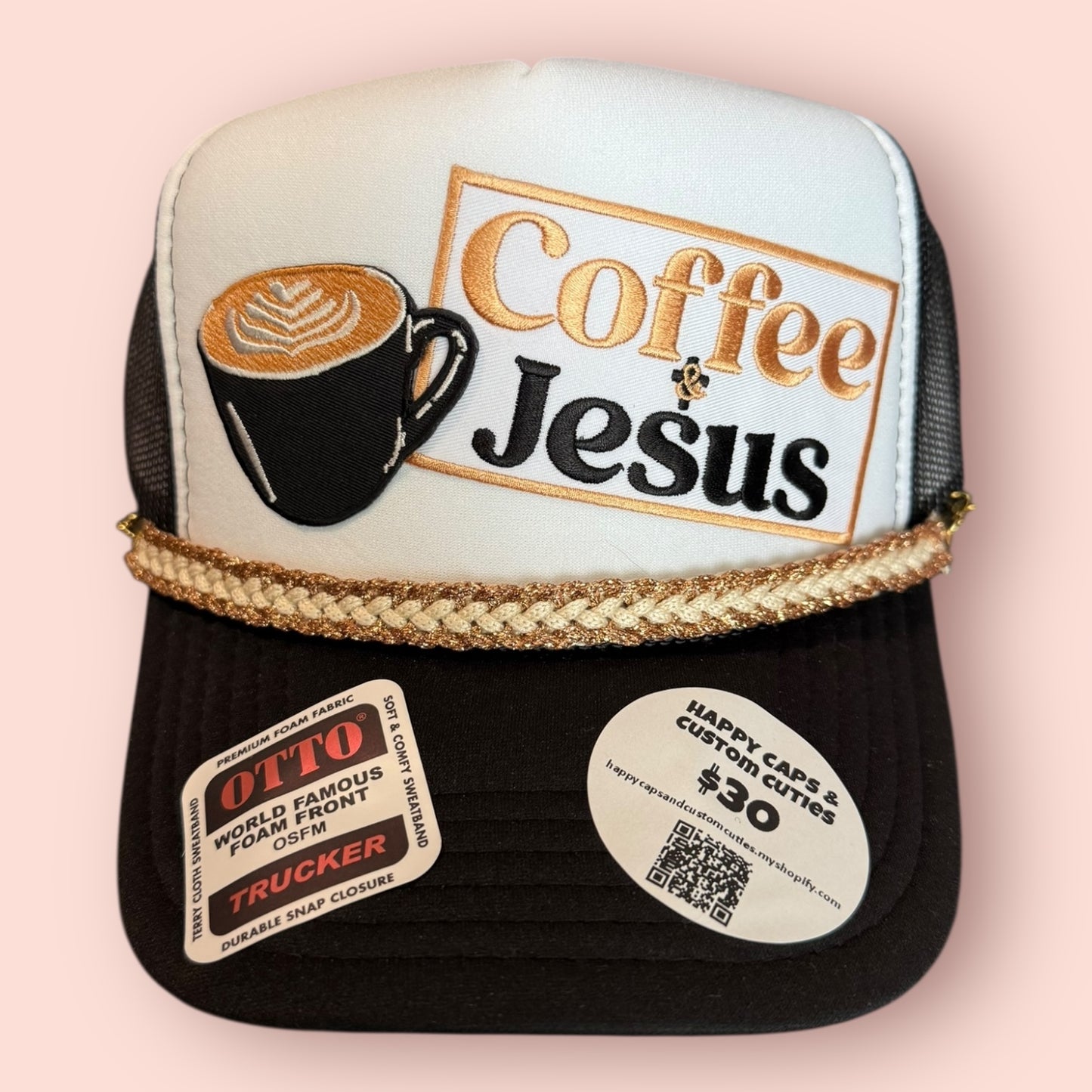 Black & White Coffee & Jesus Cap