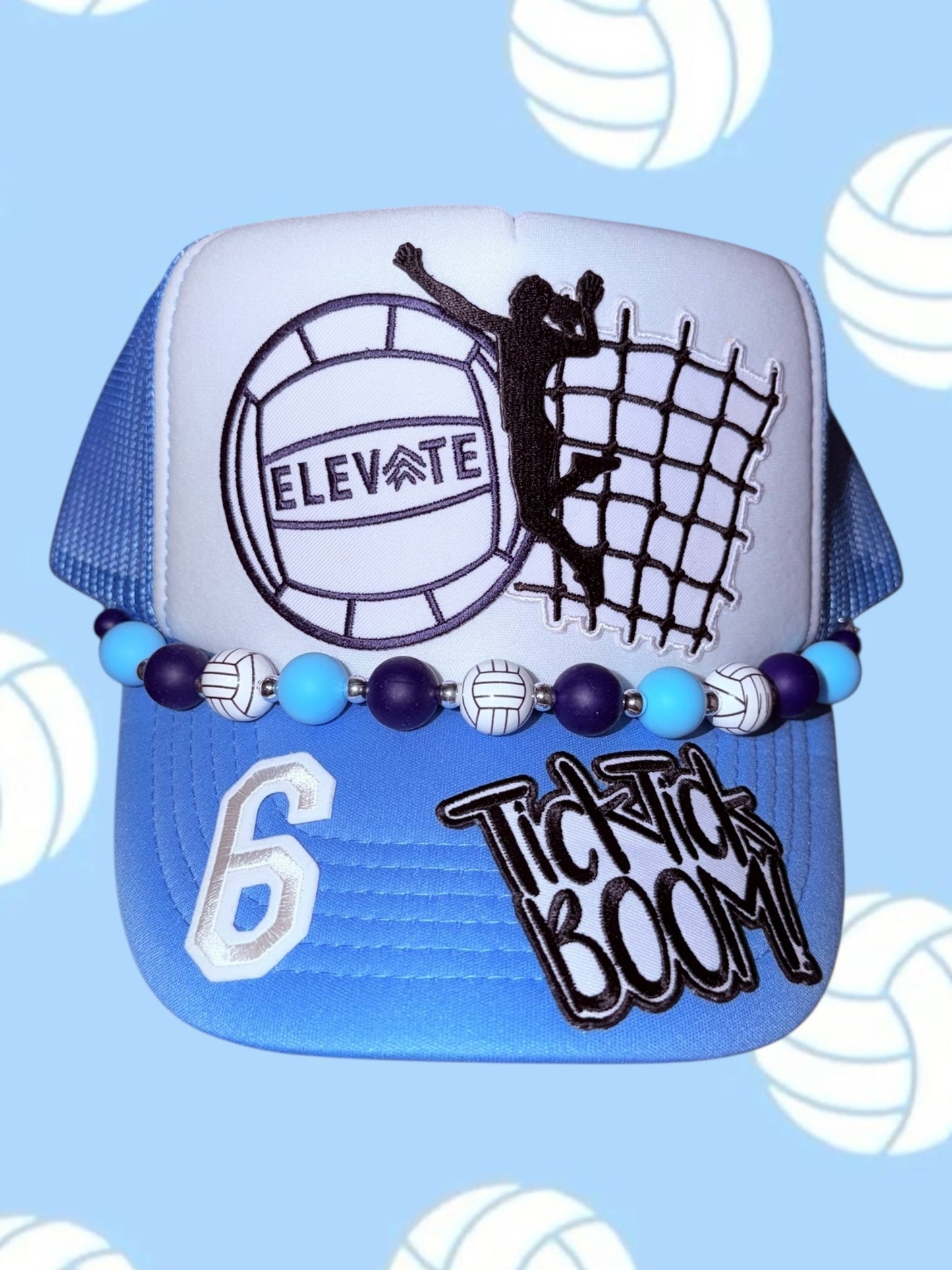 Elevate Volleyball Club - Columbia Blue & White Trucker Cap