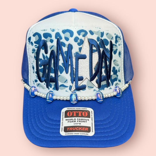 Royal, Gray & White Game Day Cap