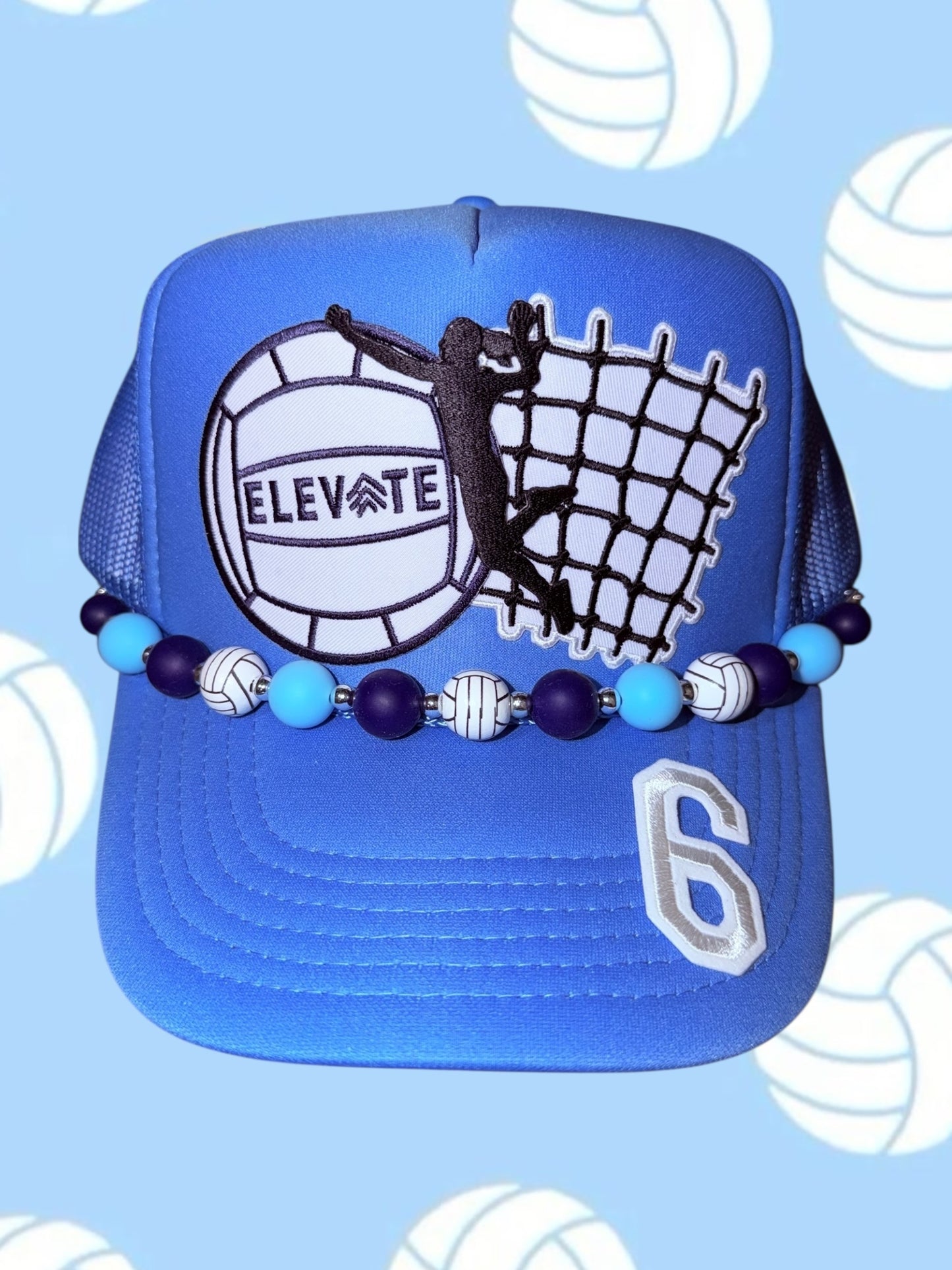 Elevate Volleyball Club - Solid Columbia Blue Trucker Cap