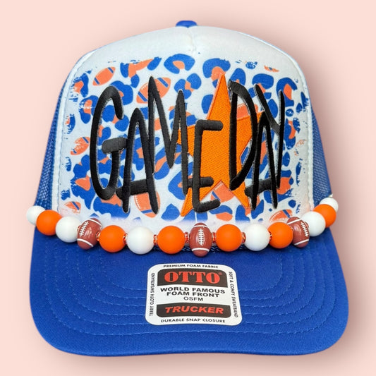 Royal, Orange & White Game Day Cap