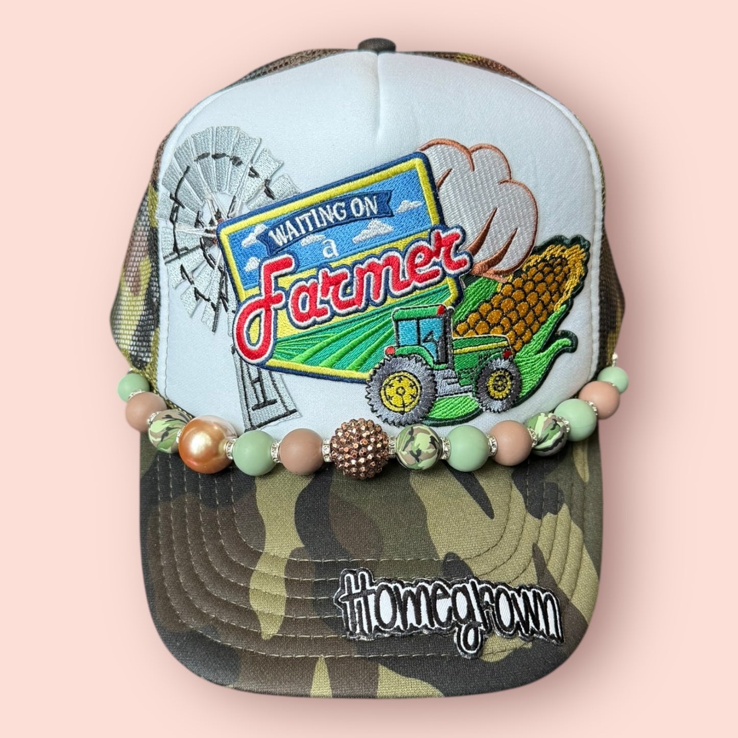 Camo & White Waiting On A Farmer Cap