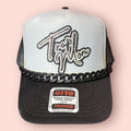 Black & White Blingy Trap Mom Cap