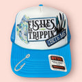 Neon Blue & White Fishes Be Trippin' Cap