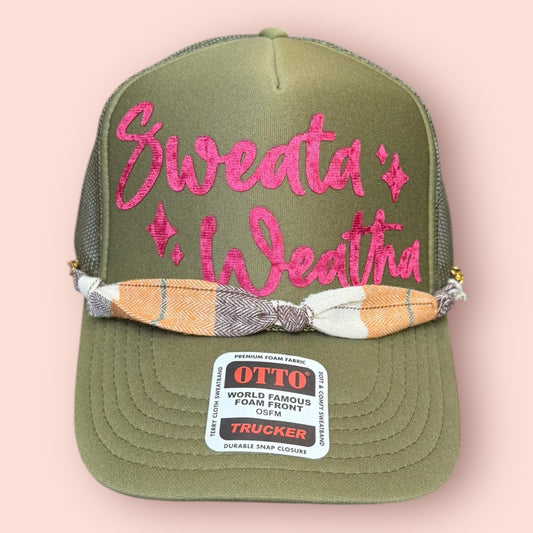 Olive & Burgundy Sweata Weatha Cap