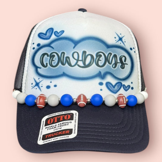 Navy & White Cowboys Air Brushed Cap